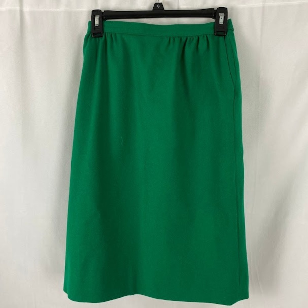 Pendleton Pure Virgin Wool Knee Length Old Money Skirt Emerald Green‎